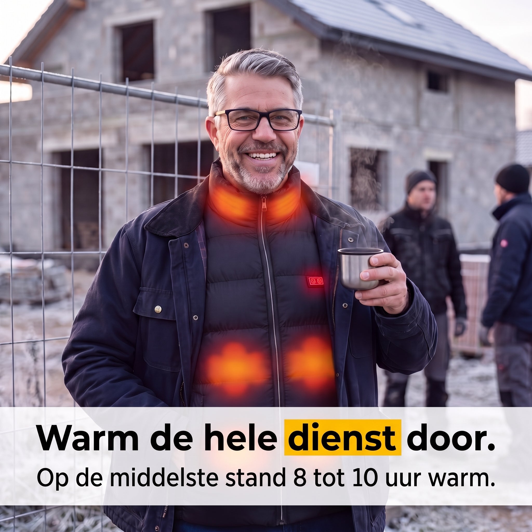 SmartHeat verwarmde bodywarmer, warm de hele dienst door